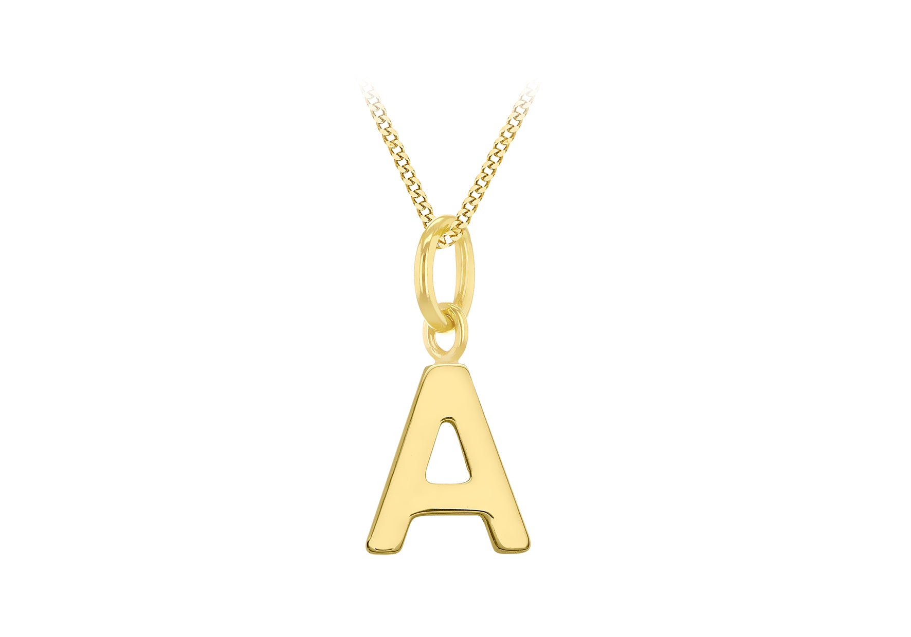 9ct Yellow Gold Tiny Initial A Pendant