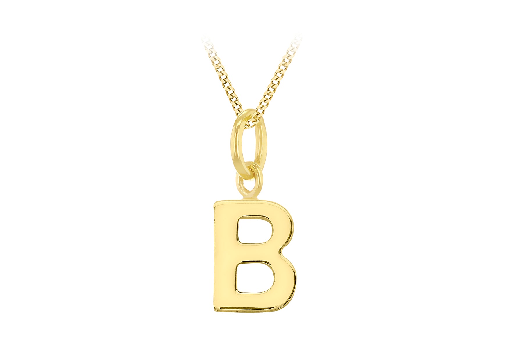 9ct Yellow Gold Tiny Initial B Pendant