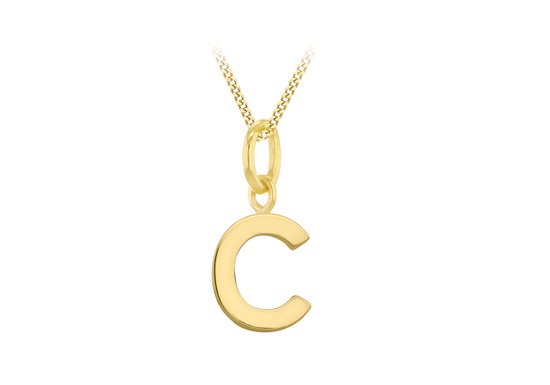 9ct Yellow Gold Tiny Initial C Pendant