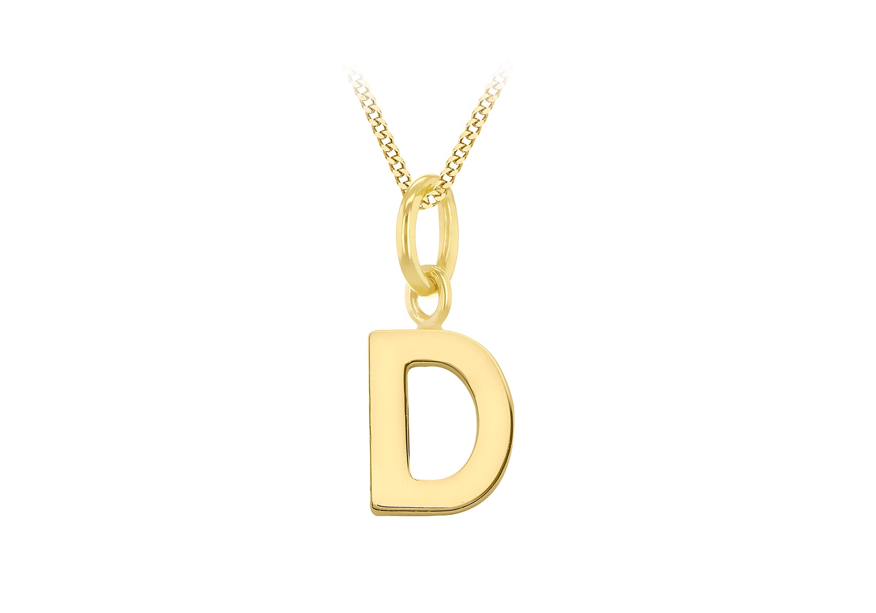 9ct Yellow Gold Tiny Initial D Pendant