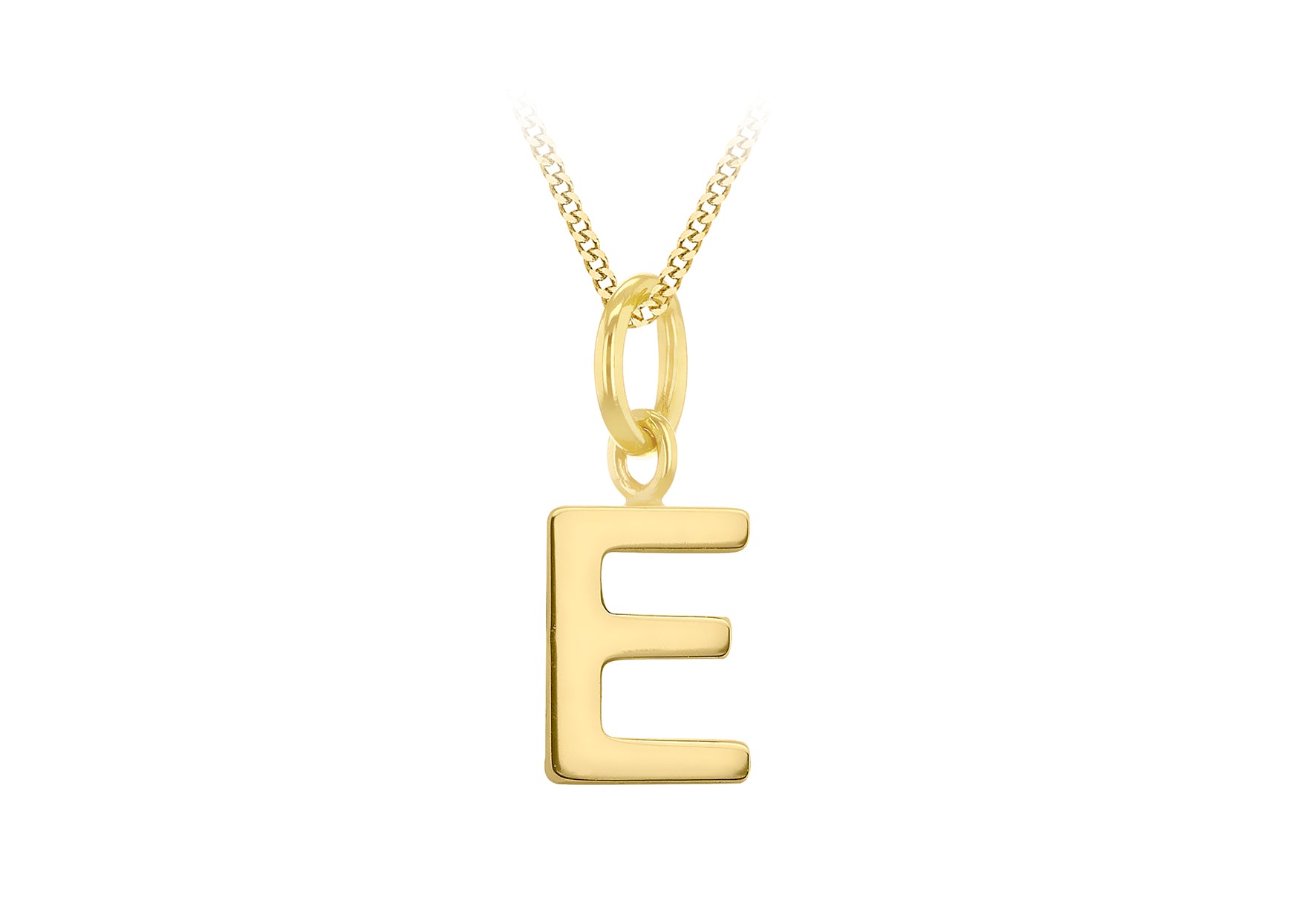 9ct Yellow Gold Tiny Initial E Pendant