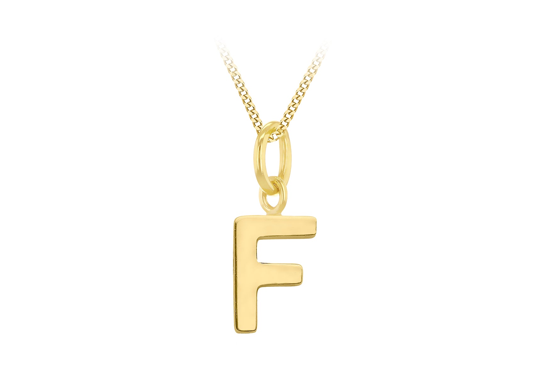 9ct Yellow Gold Tiny Initial F Pendant