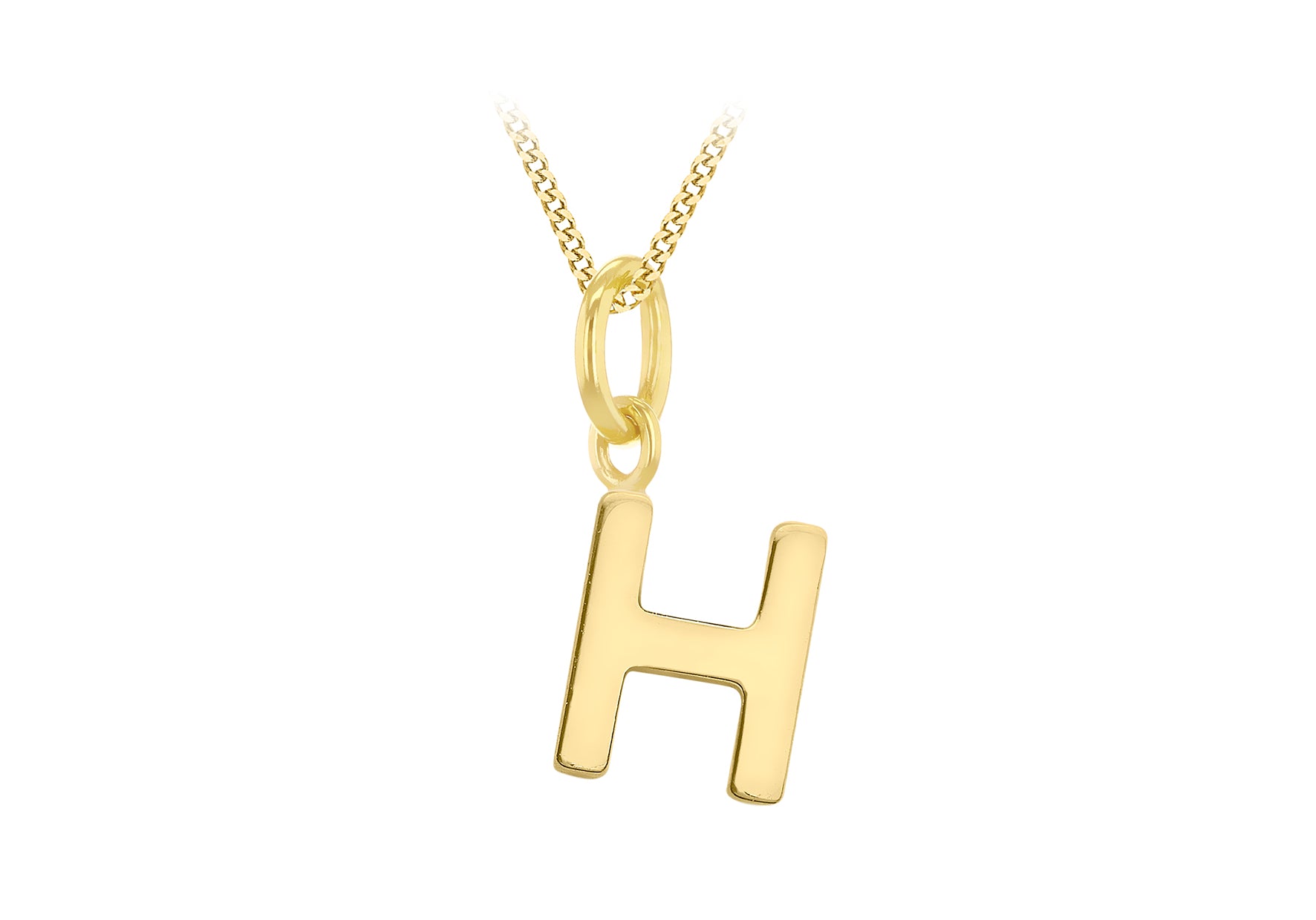 9ct Yellow Gold Tiny Initial H Pendant