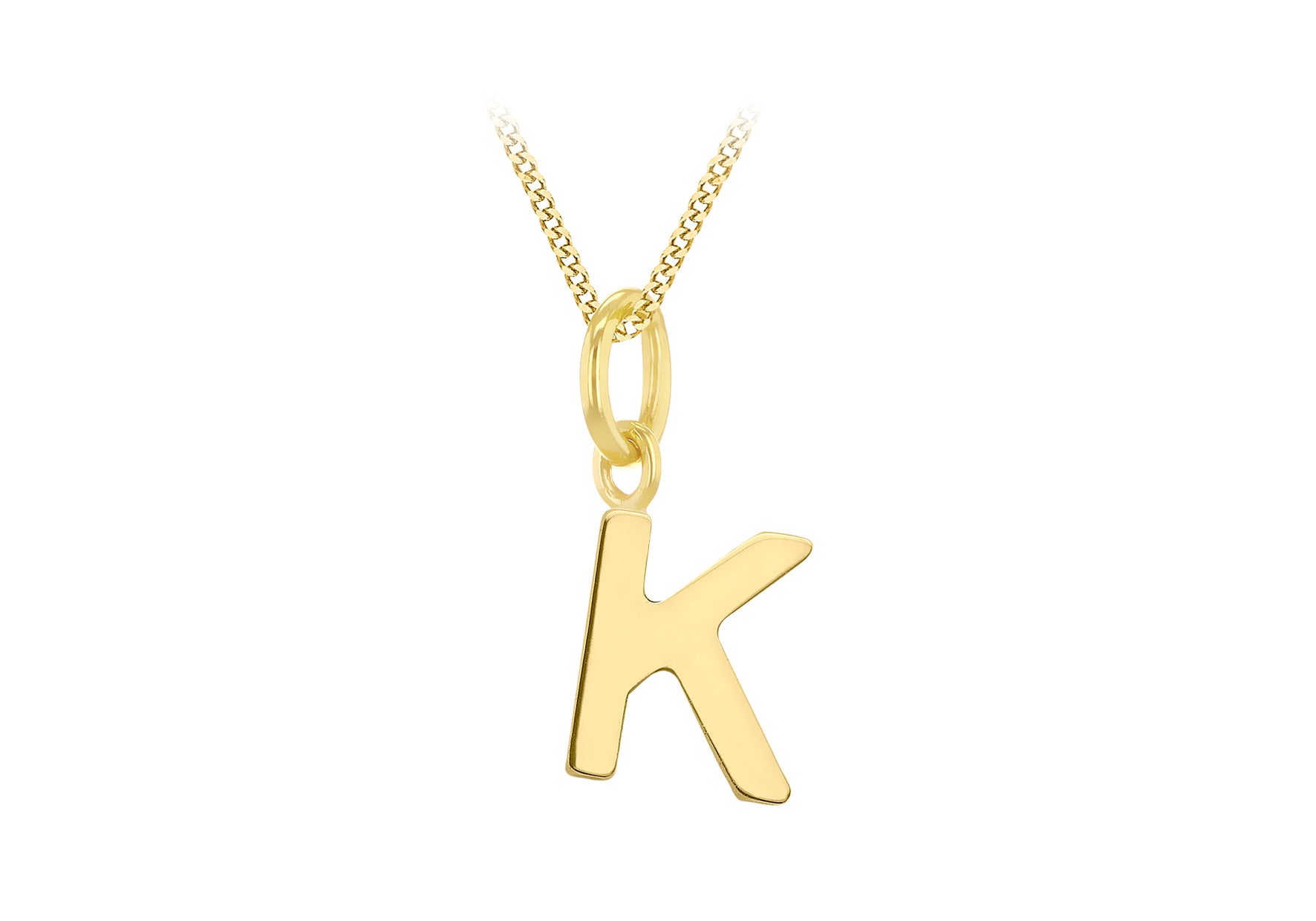 9ct Yellow Gold Tiny Initial K Pendant