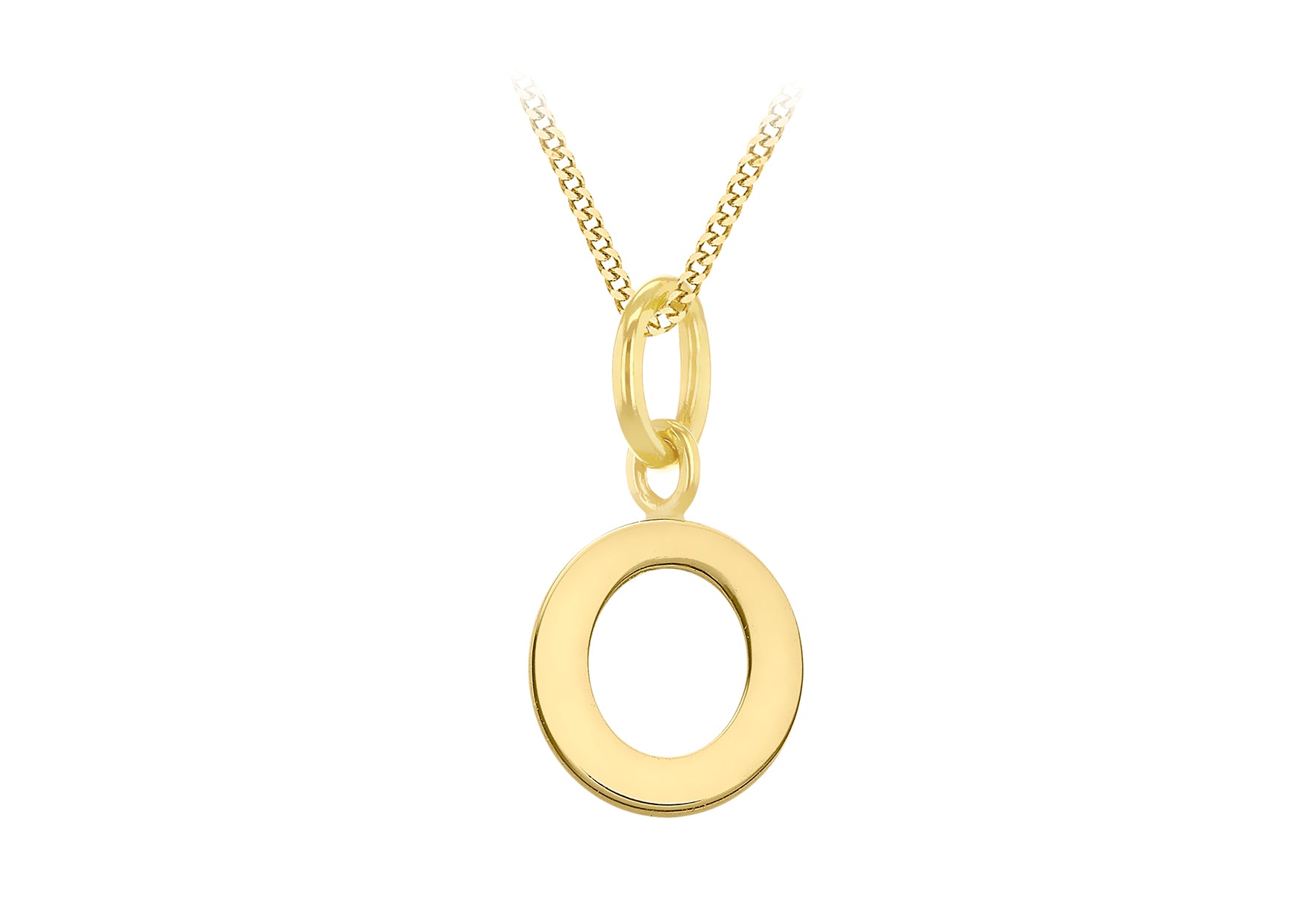 9ct Yellow Gold Tiny Initial O Pendant