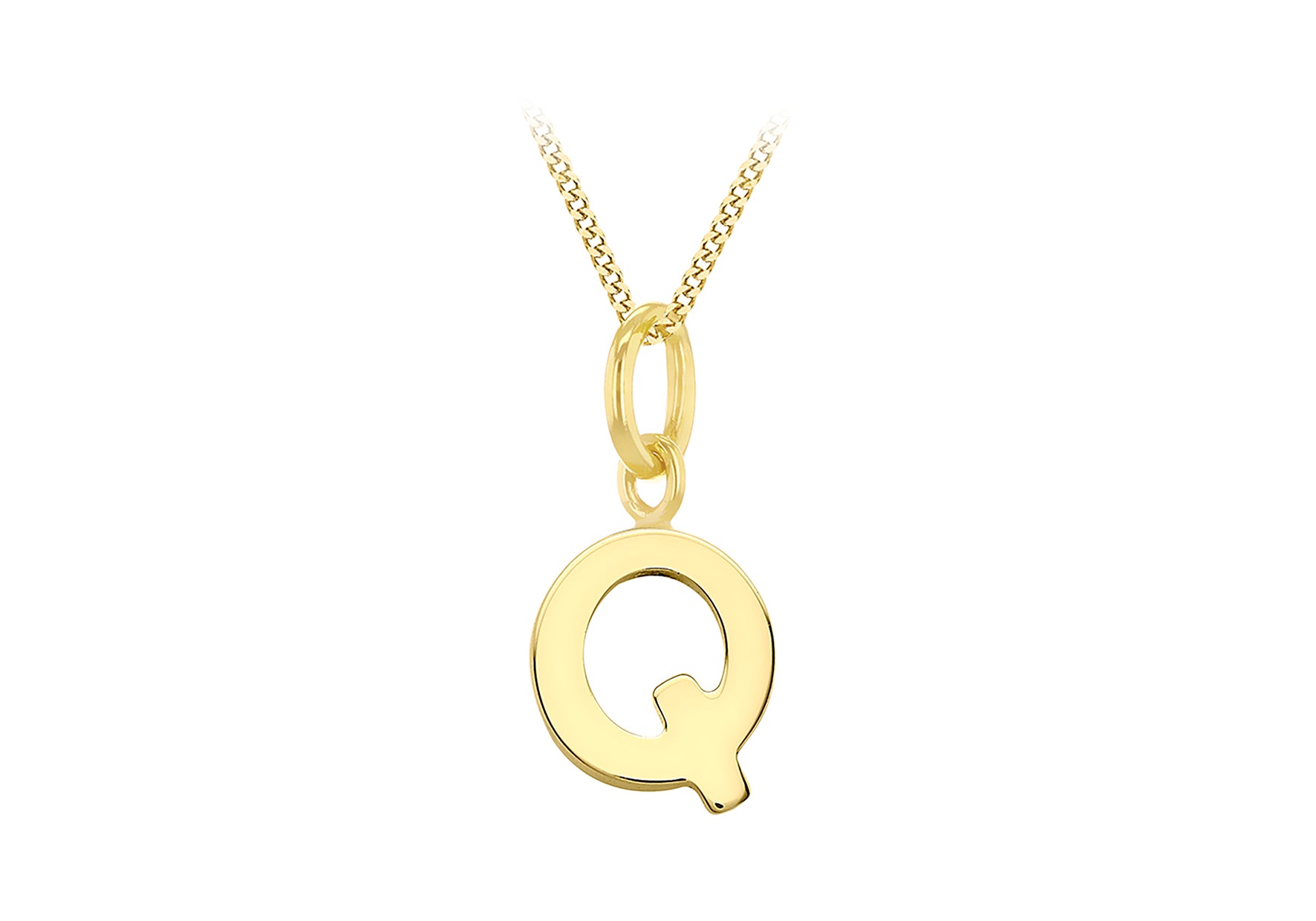 9ct Yellow Gold Tiny Initial Q Pendant