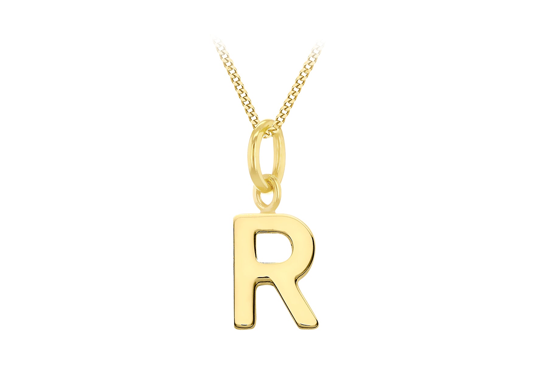 9ct Yellow Gold Tiny Initial R Pendant