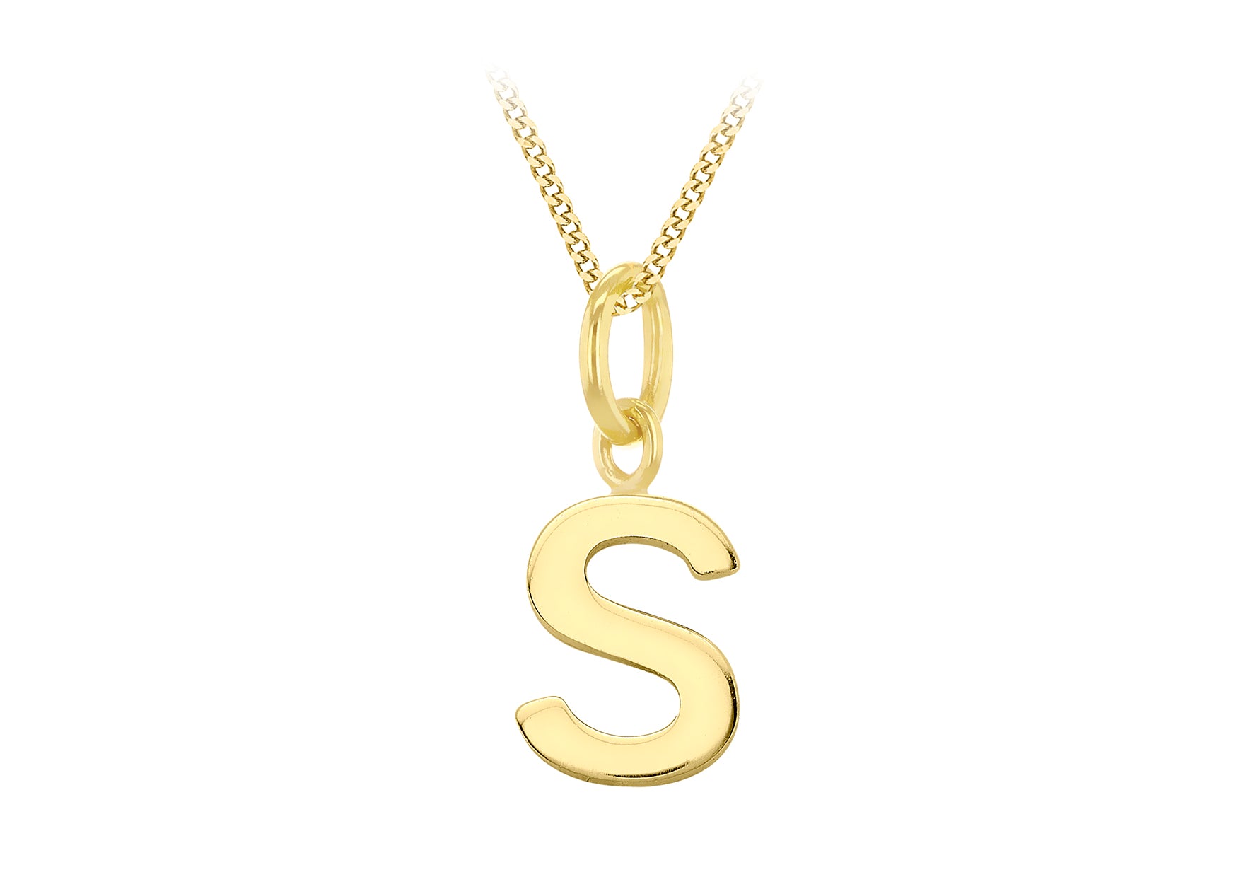 9ct Yellow Gold Tiny Initial S Pendant