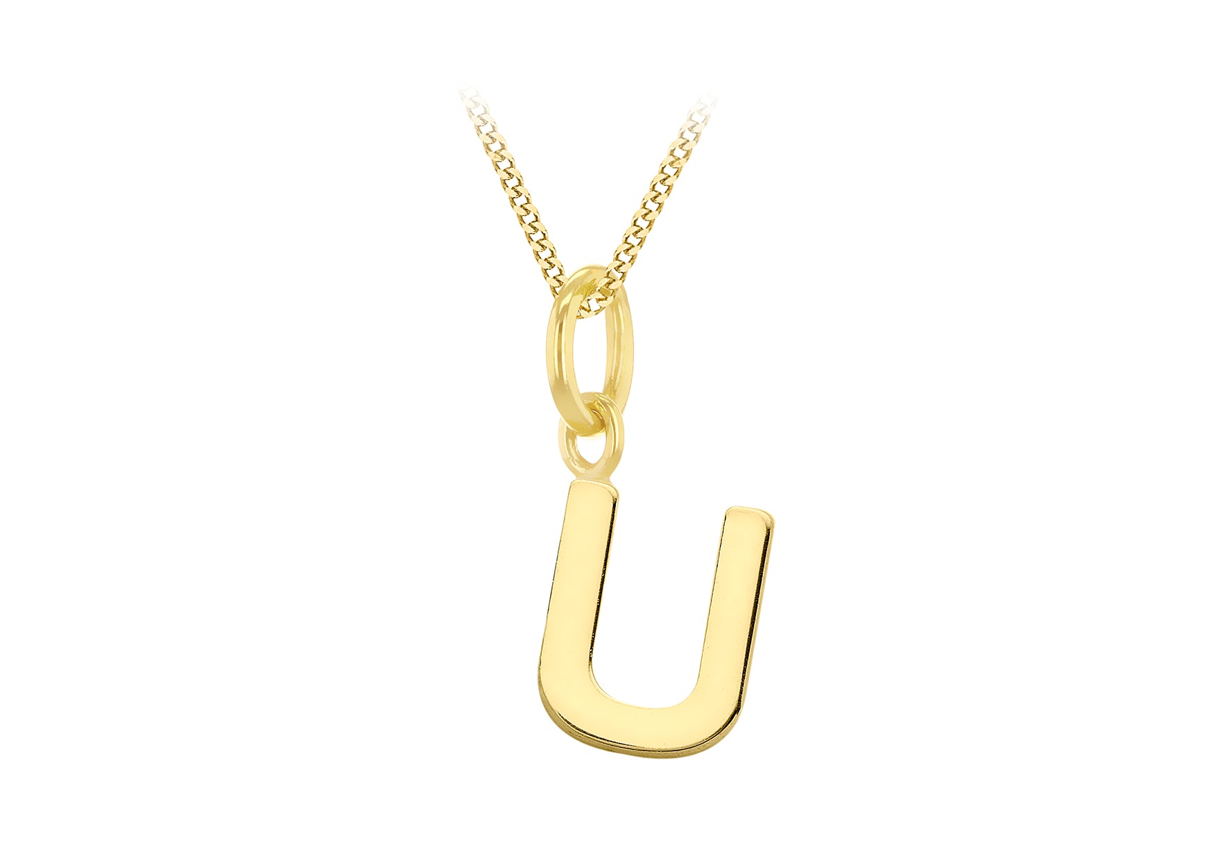 9ct Yellow Gold Tiny Initial U Pendant