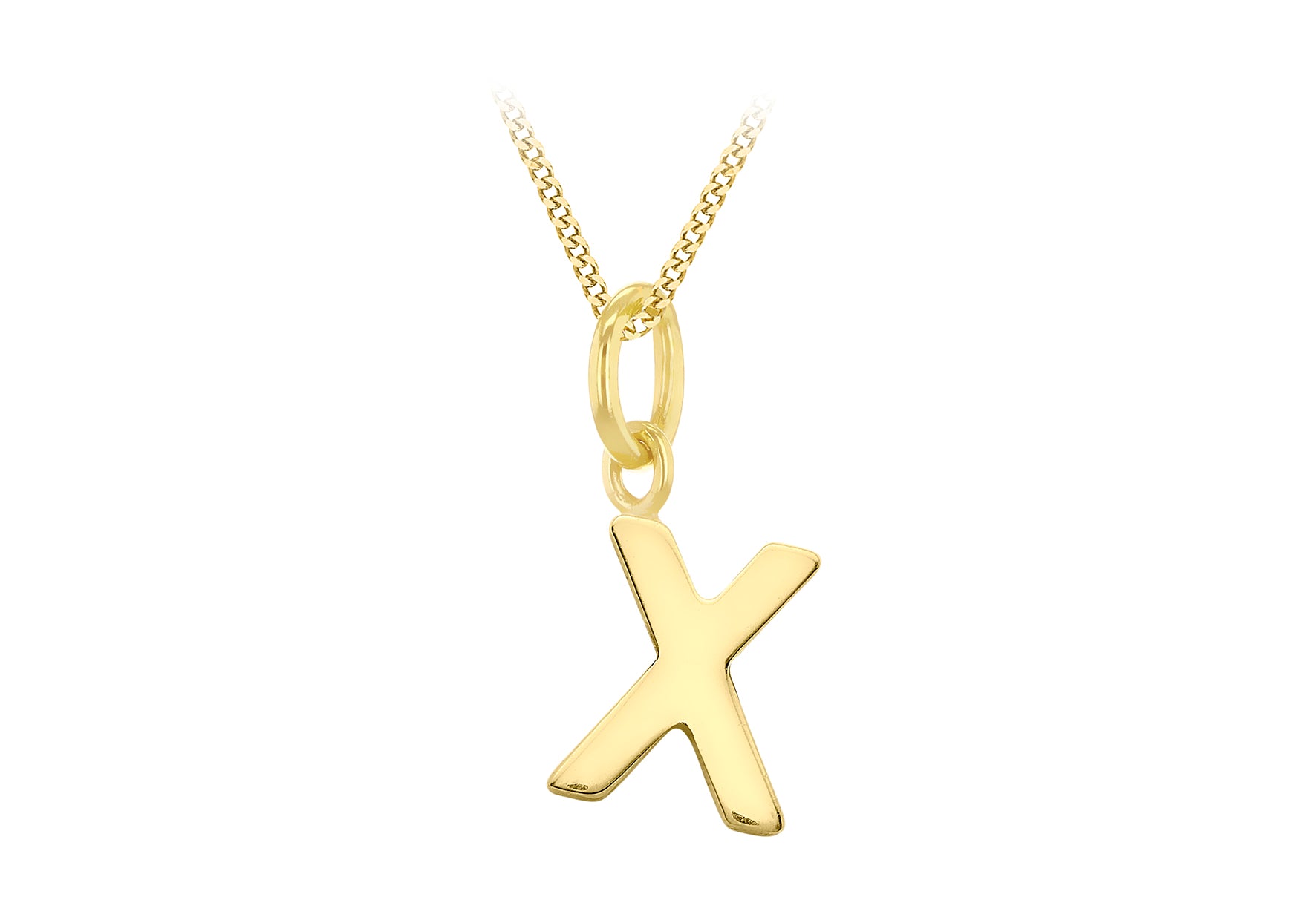 9ct Yellow Gold Tiny Initial X Pendant