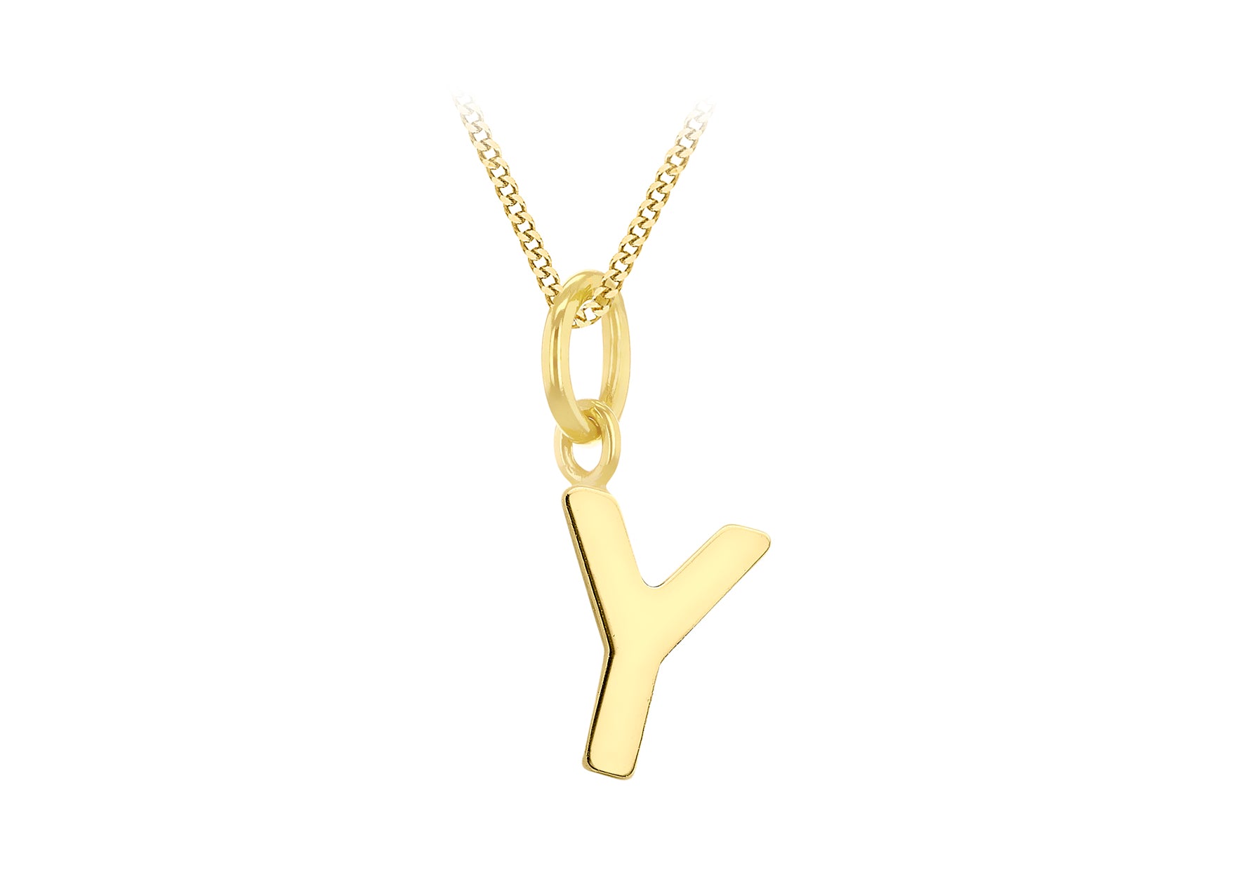 9ct Yellow Gold Tiny Initial Y Pendant