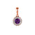 Amethyst & Diamond Necklace, February Birthstone Round Cluster 18ct White Gold