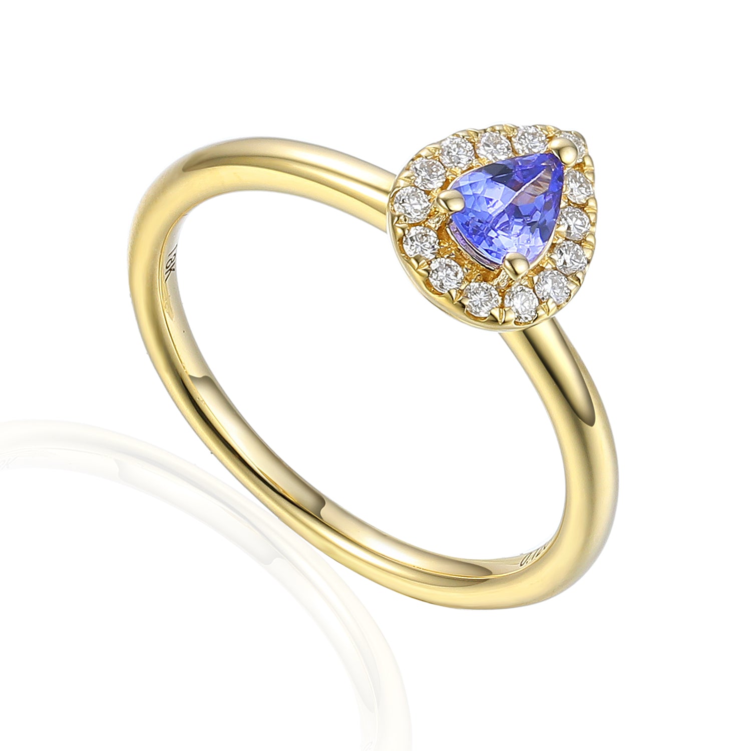 Tanzanite & Diamond Ring, December Birthstone Pear Shape Cluster