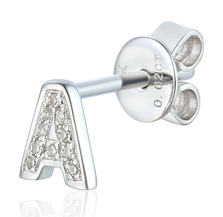 Amazon.com: FB Jewels 14K Yellow Gold Diamond Initial K Earrings (0.31
