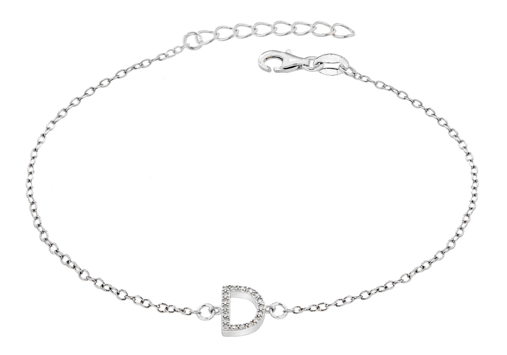 THENAME letter R crystal bracelet in silver