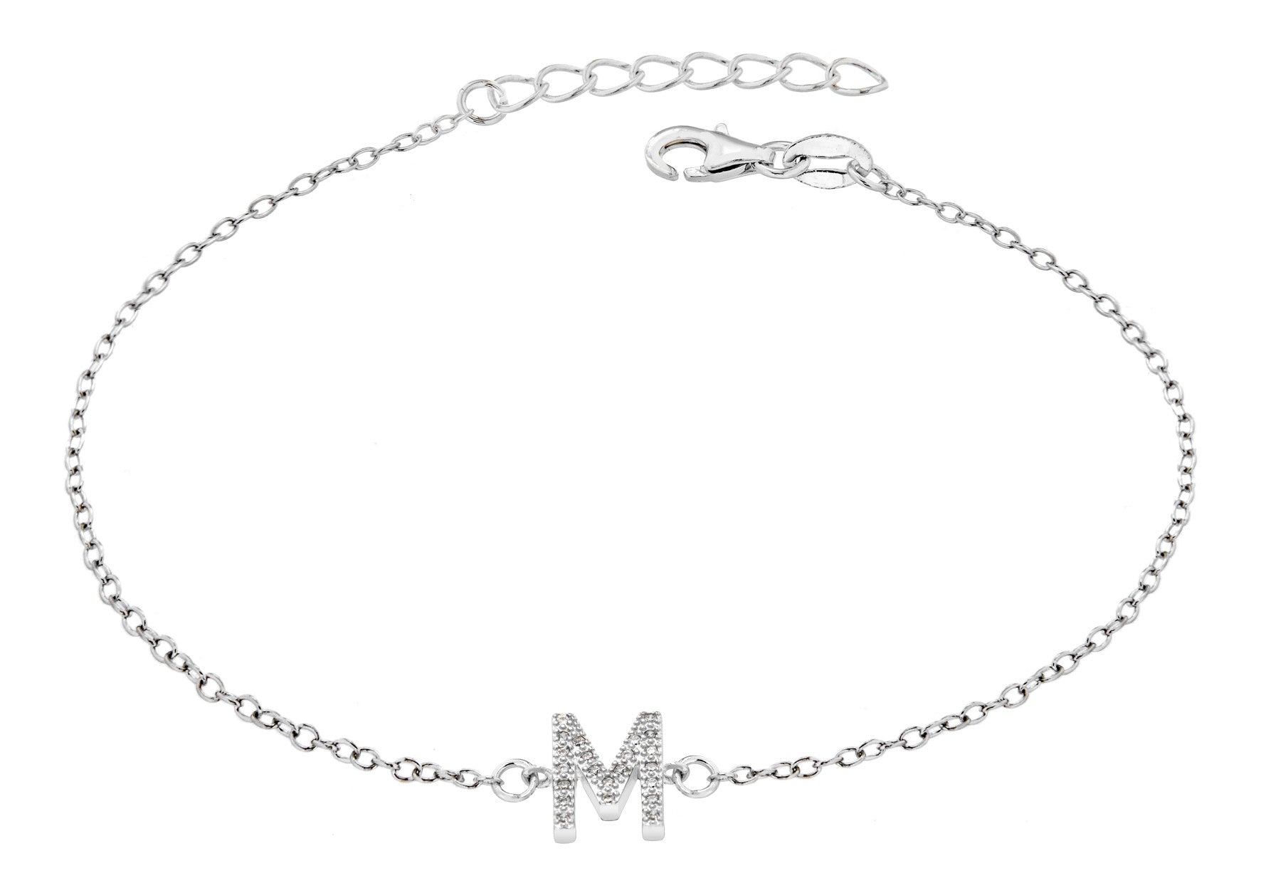 1pc Hollow Letter M Bracelets 925 Sterling Silver Bracelet Women Fine  Jewelry Ac