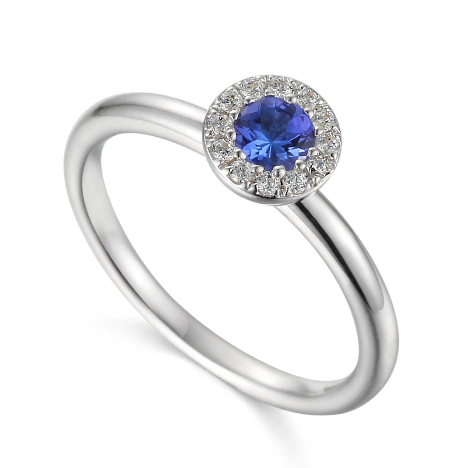 Tanzanite & Diamond Ring,  December Birthstone Cluster Ring