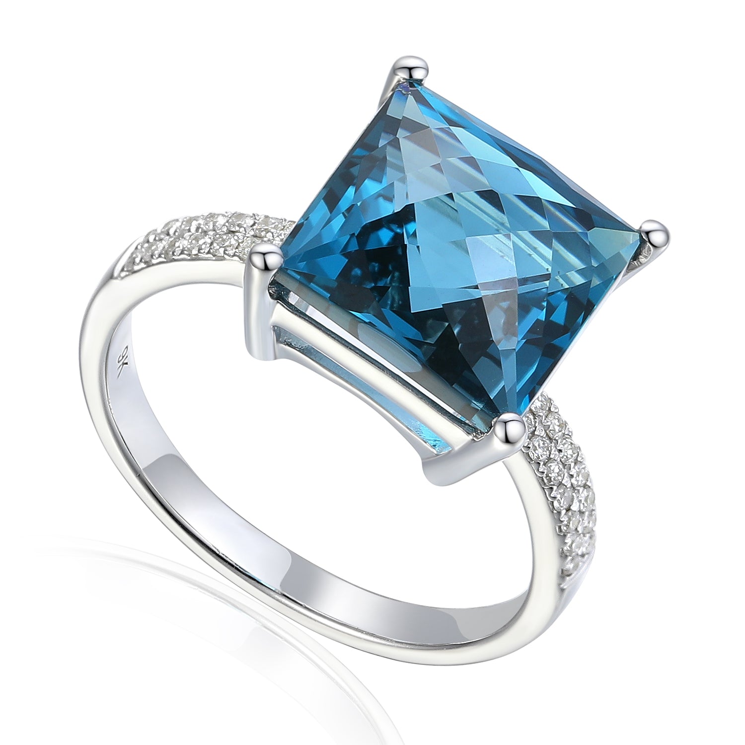 Square hot sale topaz ring