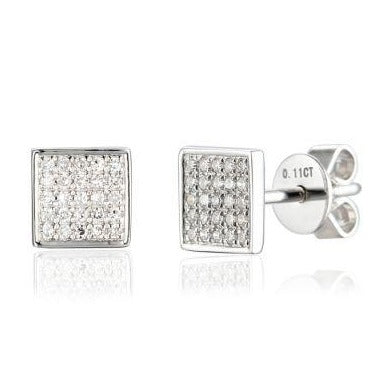 Square diamond earrings hot sale white gold