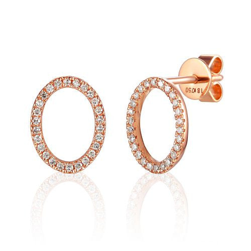 Small rose gold 2025 diamond stud earrings